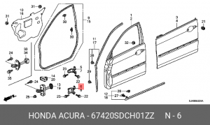 Петля - шарнир открывания двери 67420SDCH01ZZ HONDA