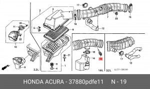 Датчик, температура впускаемого воздуха 37880PDFE11 HONDA