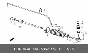 Осевой шарнир, рулевая тяга 53521SB2013 HONDA