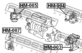 Подушка двигателя HM-005 FEBEST