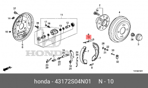 Комплектующие, тормозная колодка 43172S04N01 HONDA