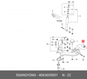 Сайлентблок 4063605001 SSANG YONG