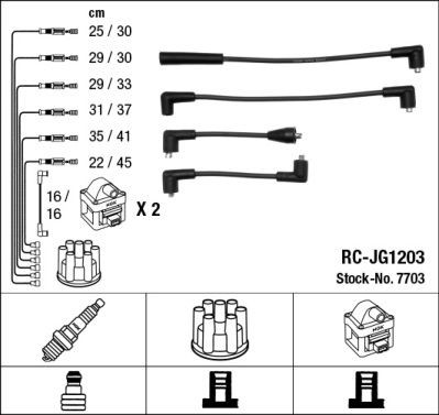 Ккомплект проводов зажигания 7703 NGK NTK