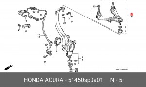 Рычаг независимой подвески колеса, подвеска колеса 51450SP0A01 HONDA