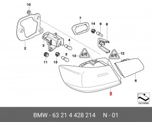 Фонарь задний 63 21 4 428 214 BMW