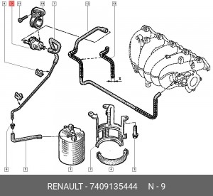 Клапан вентиляции, топливный бак 7409135444 RENAULT