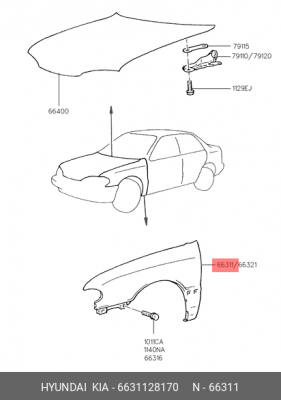 Крыло 6631128170 HYUNDAI KIA