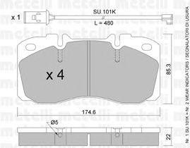 Комплект тормозных колодок, диско 2202682K METELLI