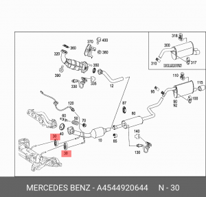 Кронштейн, глушитель A 454 492 06 44 SMART