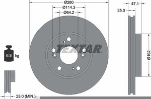 Тормозной диск 92146600 TEXTAR