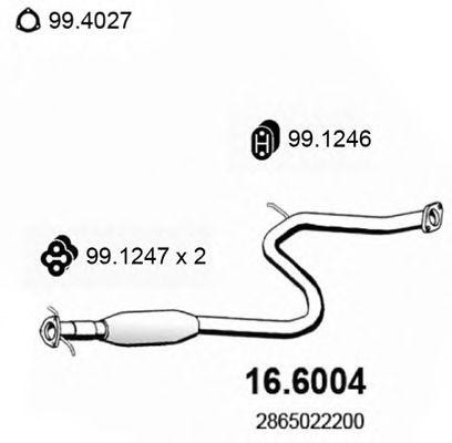 Средний глушитель выхлопных газов 166004 ASSO