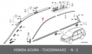 Молдинг двери 72425SWAA02 HONDA