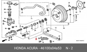 Главный тормозной цилиндр 46100S04A53 HONDA