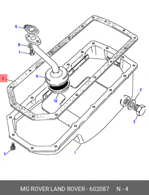 Прокладка, маслянный поддон 602087 MG ROVER LAND ROVER