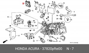 Блок управления, система впрыска 37820PFTE00 HONDA