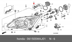 Кронштейн крепления фары 06150SWAJ01 HONDA