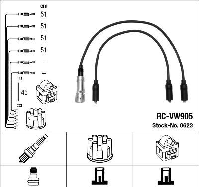 Ккомплект проводов зажигания 8623 NGK NTK
