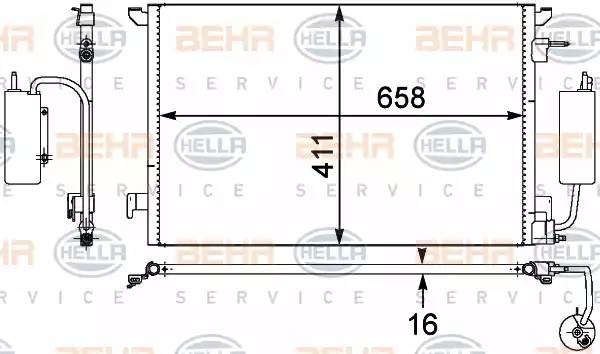 Конденсатор, кондиционер 8FC 351 302-531 HELLA