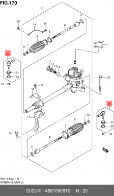 Наконечник поперечной рулевой тяги 48810-60810 SUZUKI