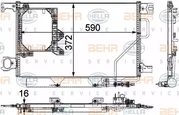 Конденсатор, кондиционер 8FC351303441 HELLA