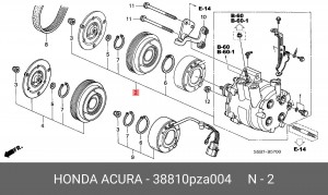 Компрессор, кондиционер 38810PZA004 HONDA