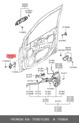 Ограничитель открывания двери 793801C000 HYUNDAI KIA