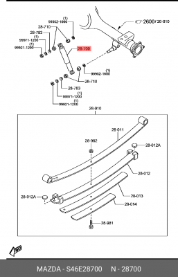 Амортизатор подвески S46E28700 MAZDA