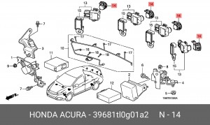 Держатель датчика парковки 39681TL0G01A2 HONDA