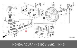 Цилиндр сцепления главный 46100S1AE02 HONDA