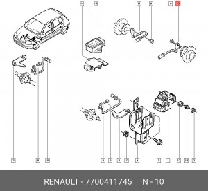 Датчик, частота вращения колеса 7700411745 RENAULT