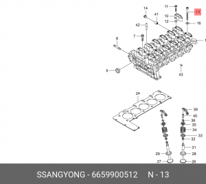 Комплект болтов головки цилидра 6659900512 SSANG YONG