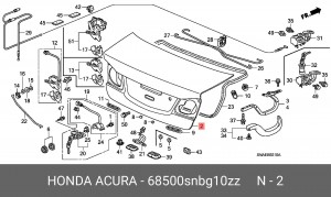 Дверь багажника 68500SNBG10ZZ HONDA
