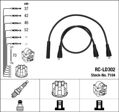 Ккомплект проводов зажигания 7104 NGK NTK