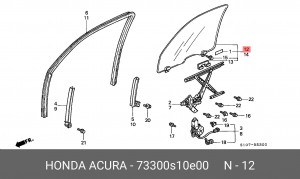 Стекло двери 73300S10E00 HONDA