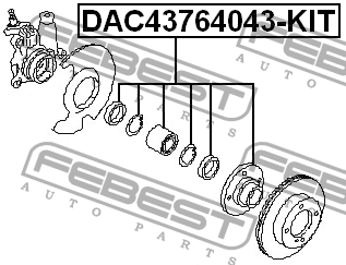 Подшипник ступицы колеса DAC43764043-KIT FEBEST