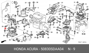 Подушка двигателя 50830SDAA04 HONDA