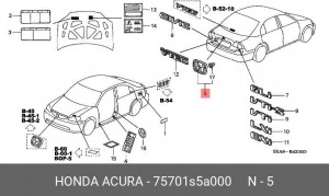 Эмблема 75701S5A000 HONDA