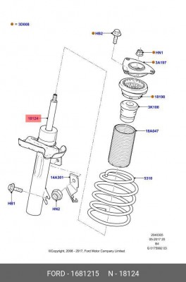 Амортизатор подвески 1681215 FORD