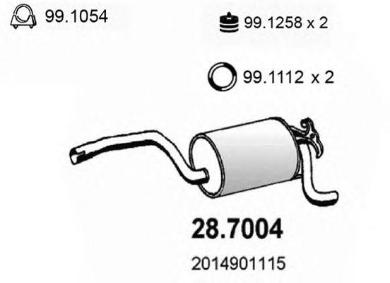 Глушитель выхлопных газов конечный 287004 ASSO
