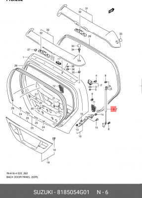 Упругий элемент, крышка багажника / помещения для груза 81850-54G01 SUZUKI