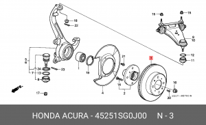 Тормозной диск 45251SG0J00 HONDA