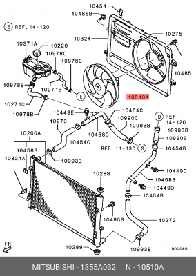 Вентилятор, охлаждение двигателя 1355A032 MITSUBISHI