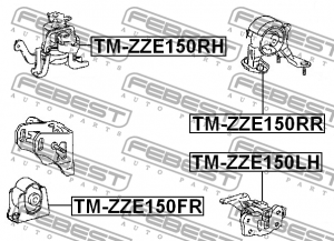 Подушка двигателя TM-ZZE150RR FEBEST