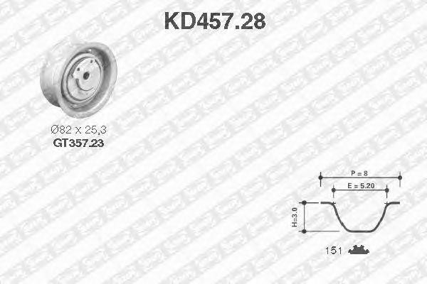 Комплект ремня ГРМ KD457.28 NTN SNR