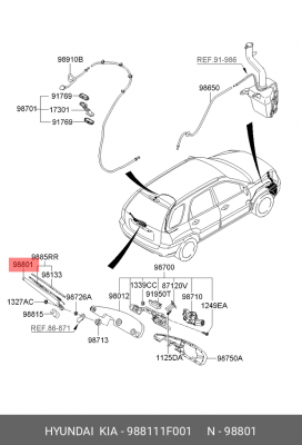 Поводок стеклоочистителя 988111F001 HYUNDAI KIA