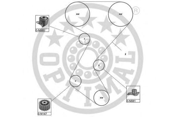 Комплект ремня ГРМ SK-1089 OPTIMAL