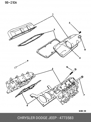Комплект прокладок, головка цилиндра 477 3583 CHRYSLER