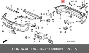 Бампер задний 04715S7A000ZZ HONDA