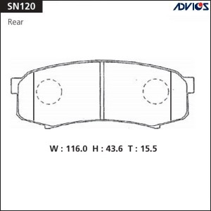 Колодки тормозные дисковые SN120 ADVICS