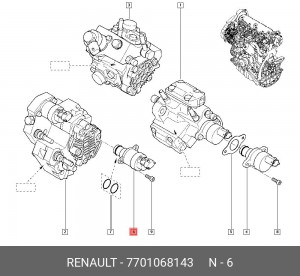 Клапанный элемент, Сommon-Rail-System 7701068143 RENAULT